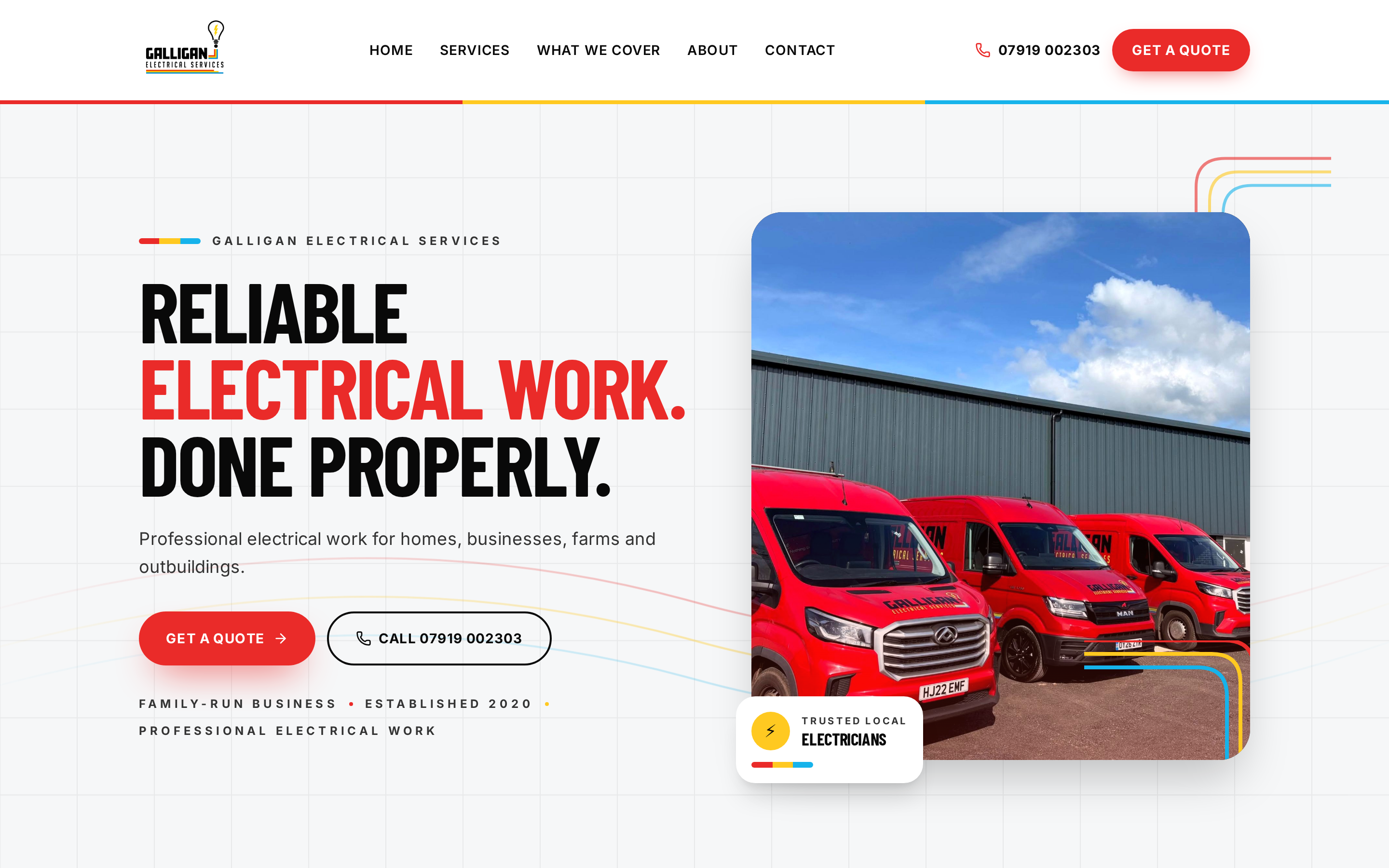 Galligan Electrical Services desktop website