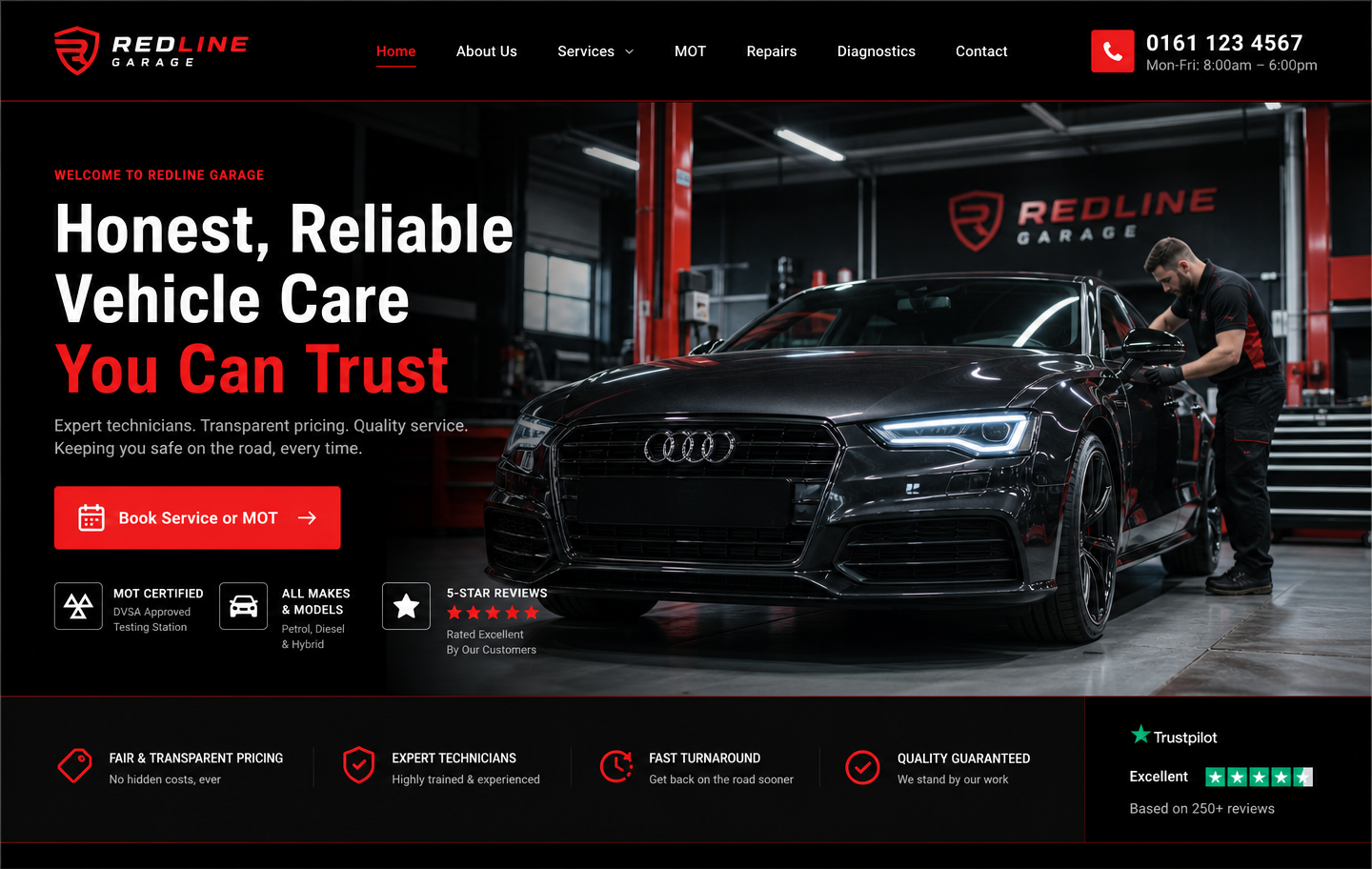 Redline Garage concept website
