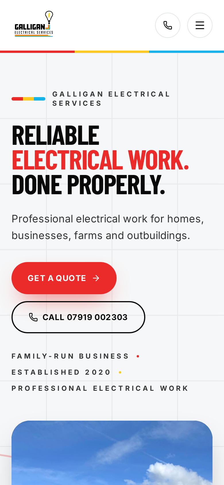 Galligan Electrical Services mobile website